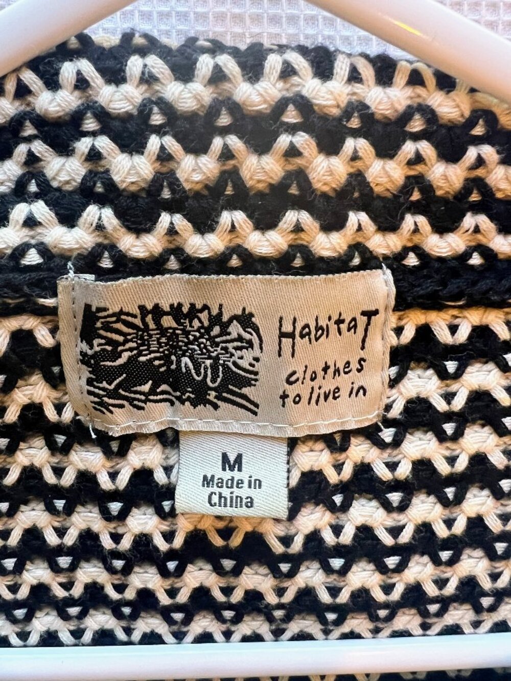 Habitat Clothes to Live in black/white cowl neck sweater, 100% cotton, M - Picture 3 of 7